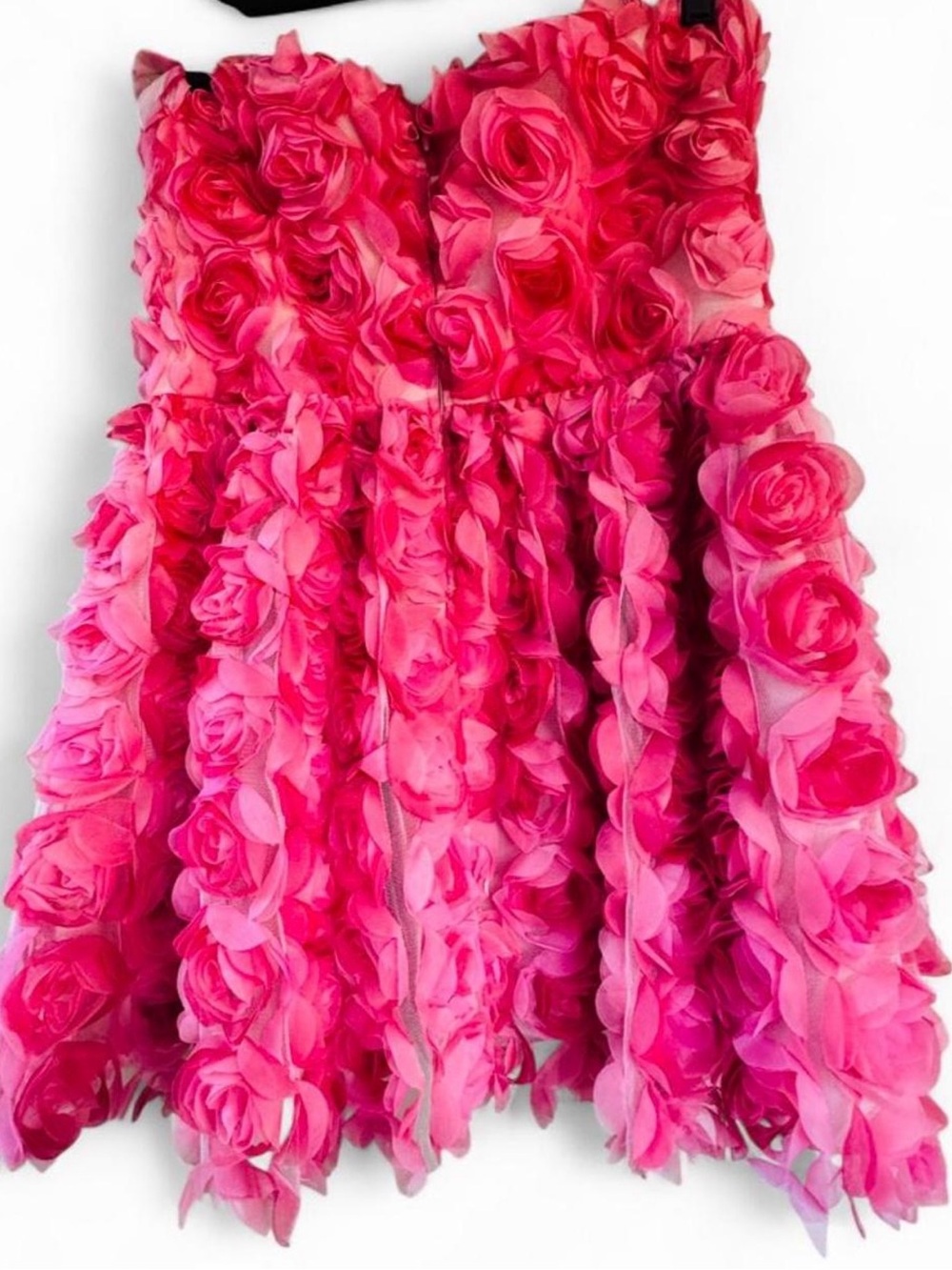 Dress the Population Sasha Strapless Rosette Mini Dress Pink Blush NWT Size L - Picture 7 of 12